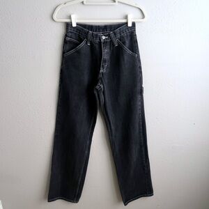 J. Galt Black Carpenter Utility Denim Relaxed Straight Leg Jeans